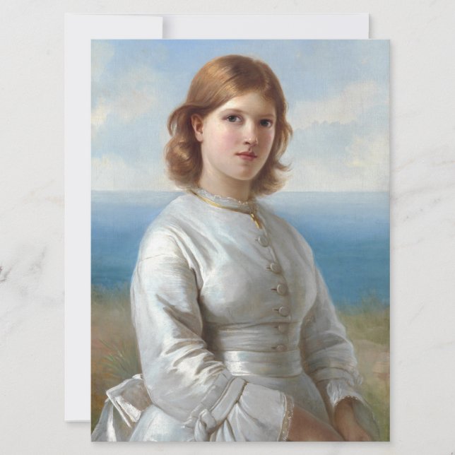 Girl in a White Silk Dress for Holy Communion Karte (Vorderseite)