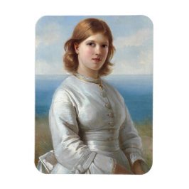 Girl in a White Silk Dress for Holy Communion Magnet