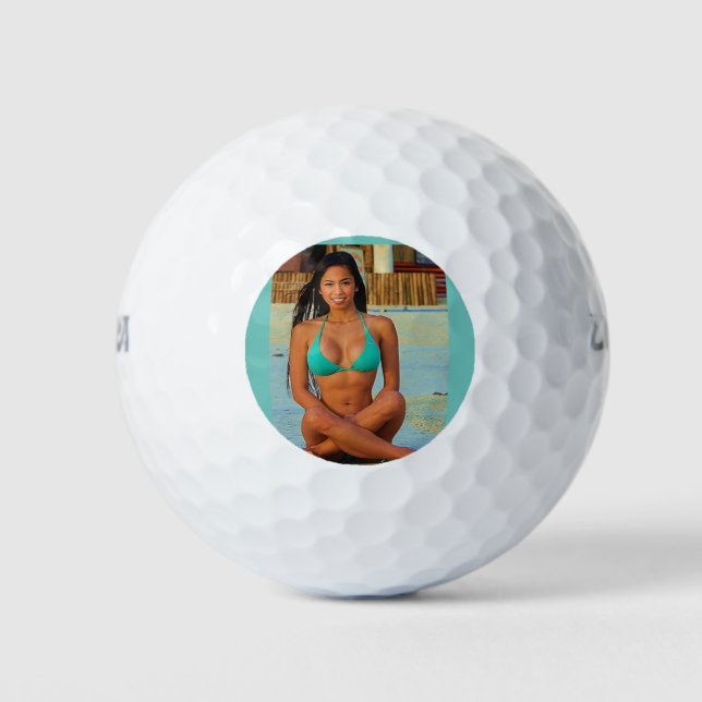 Girl in Bikini Golfballs Golfball (Vorderseite)
