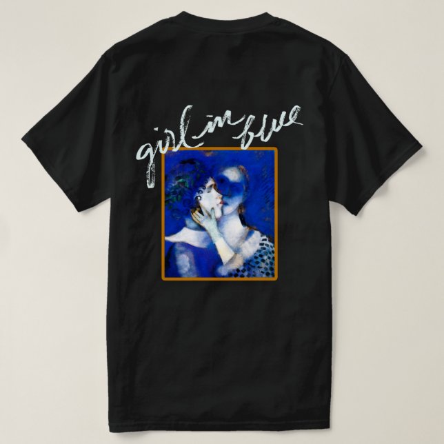GIRL IN BLAU UNISEX T - SHIRT (Design Rückseite)