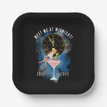 Girl in einem Martini-Glas Silvestertafel