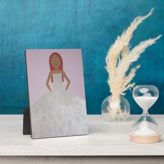 Girl in Glitzer Dress Plaque Fotoplatte (Seite)