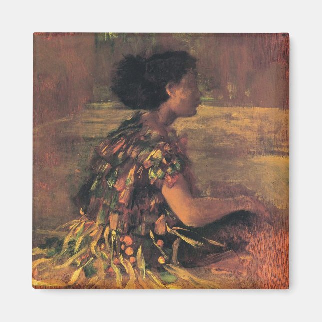 'Girl in Grass Dress' - John LaFarge Magnet (Vorne)