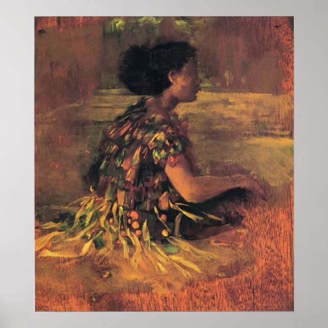 'Girl in Grass Dress' - John LaFarge Print Poster (Vorne)