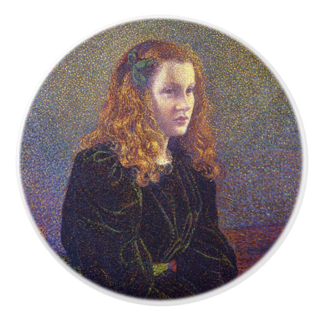 Girl in Green (von Theo van Rysselberghe) Keramikknauf (Vorderseite)