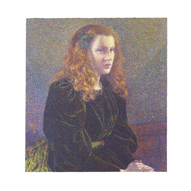 Girl in Green (von Theo van Rysselberghe) Notizblock (Vorderseite)