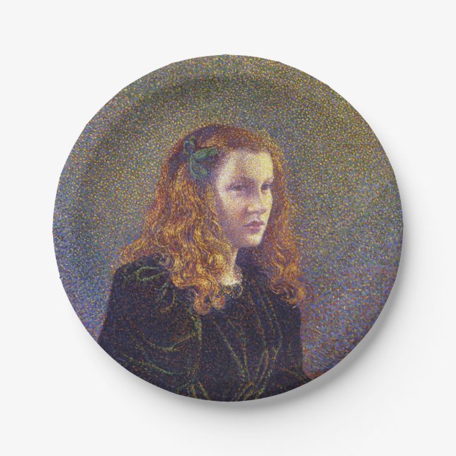 Girl in Green (von Theo van Rysselberghe) Pappteller (Vorderseite)