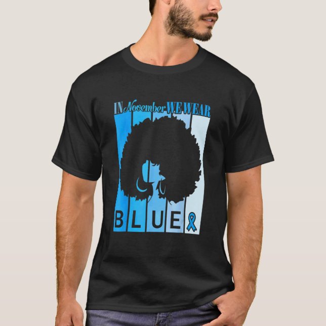 Girl In November We Wear Blue Diabetes Awareness T-Shirt (Vorderseite)