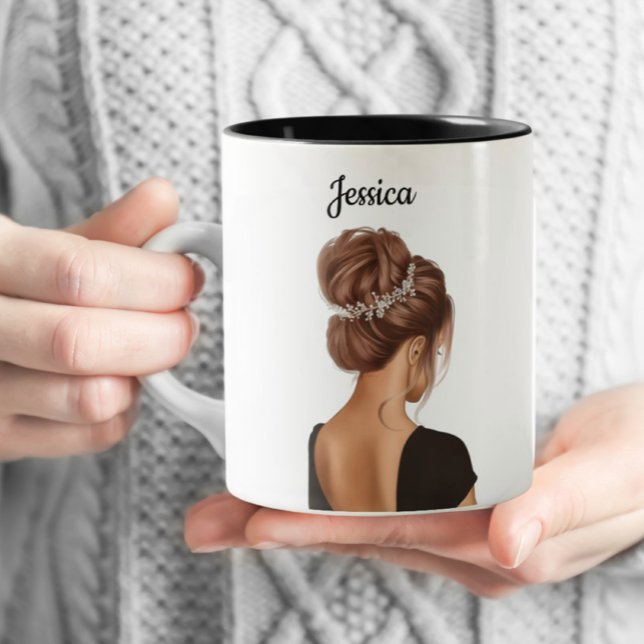 Girl in Personalisierter Schwarzkaffee Zweifarbige Tasse (Von Creator hochgeladen)