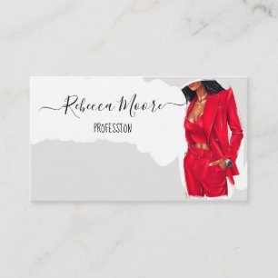 Girl in Red Anzug Business Card Visitenkarte