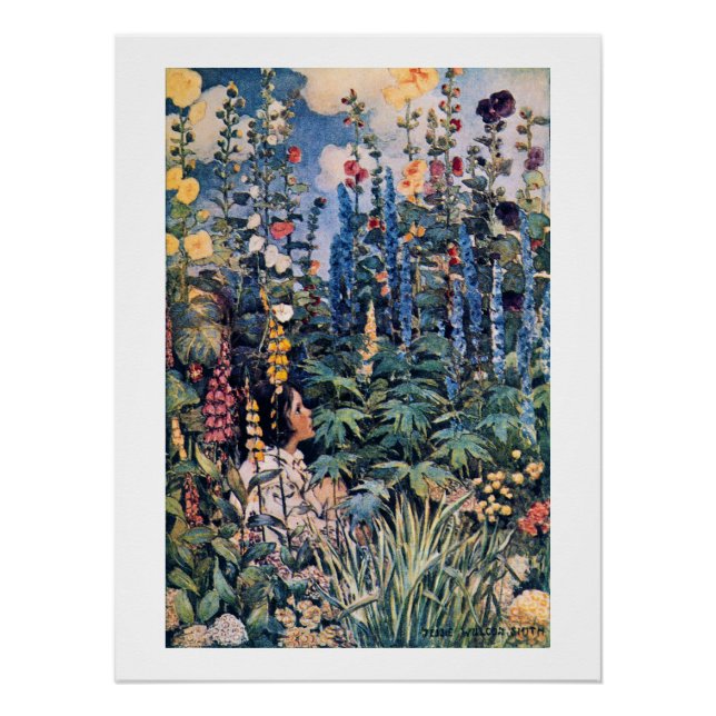 Girl in the Flower Garden, Jessie Willcox Smith Poster (Vorderseite)
