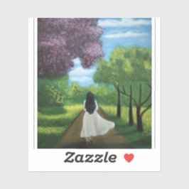 Girl in White Dress Aufkleber