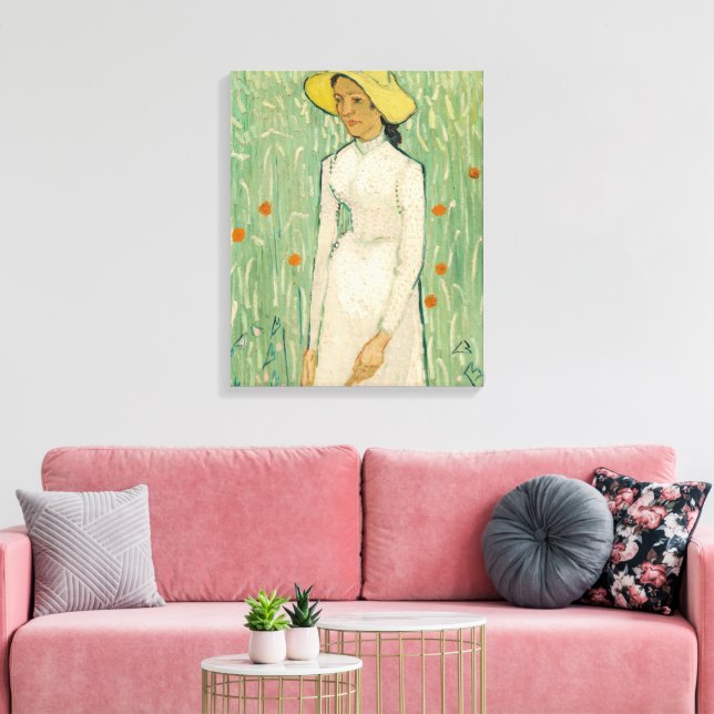 Girl in White Van Gogh Canvas Print Leinwanddruck (Insitu (Wohnzimmer))