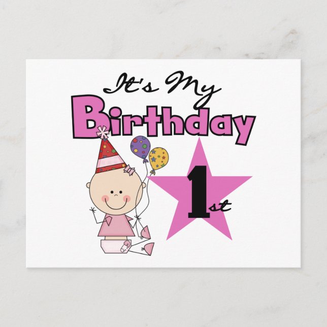Girl It's My Birthday Tshirts and Gifts Postkarte (Vorderseite)