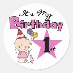 Girl It's My Birthday Tshirts and Gifts Runder Aufkleber