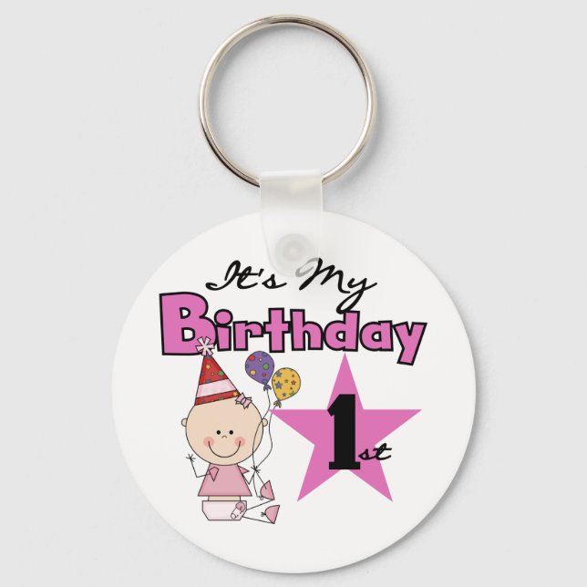 Girl It's My Birthday Tshirts and Gifts Schlüsselanhänger (Vorderseite)