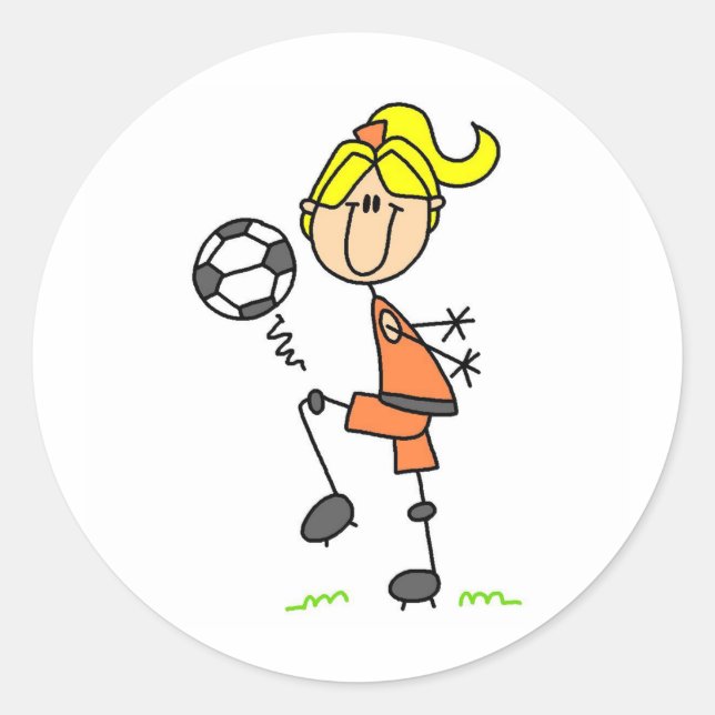 Girl Juggling Soccer Ball Sticker (Vorderseite)