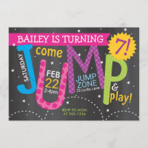 Girl Jump Birthday Party - Rechte auf Chalkboard