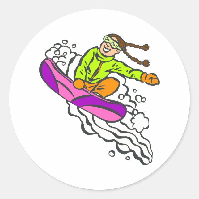 Girl Jumper Runder Aufkleber (Vorderseite)