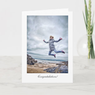 Girl Jumping For Joy - Allgemeine Glückwünsche Karte