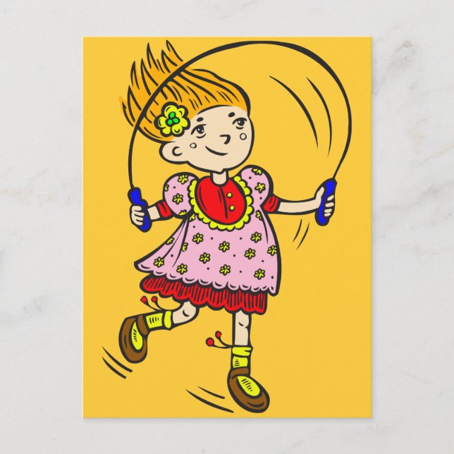 Girl Jumping Rope Postkarte (Vorderseite)