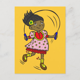 Girl Jumping Rope Postkarte