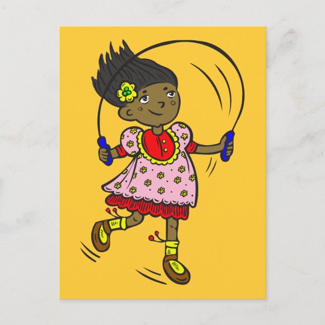 Girl Jumping Rope Postkarte (Vorderseite)