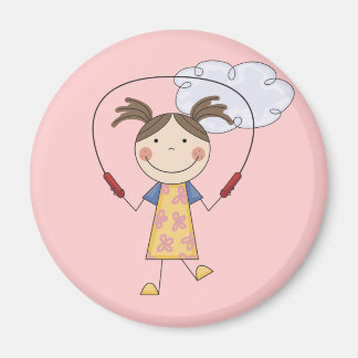 Girl Jumping Rope T - Shirt und Geschenke Magnet