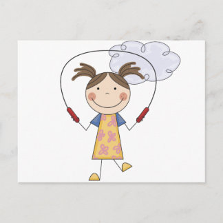 Girl Jumping Rope T - Shirt und Geschenke Postkarte