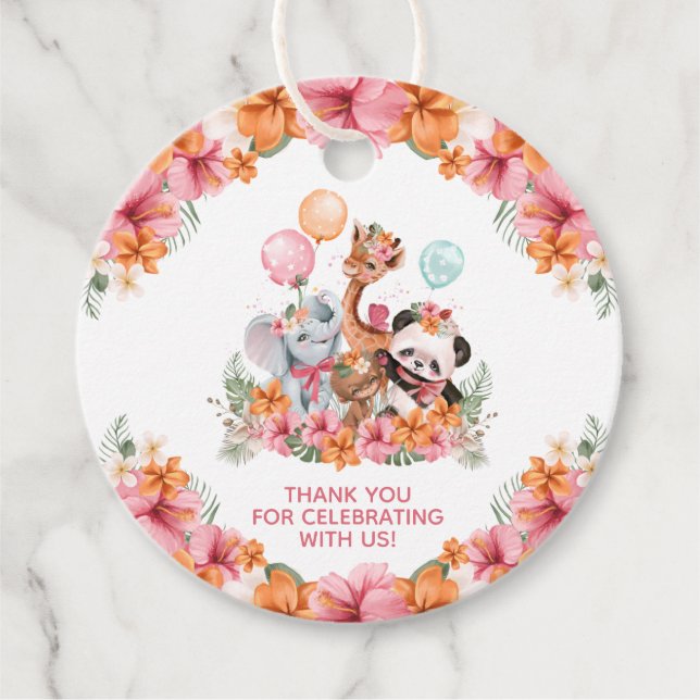 Girl Jungle Safari Geschenkanhänger (Vorderseite)