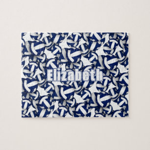 Girl Jungs blaue Volleyball Mannschaft Farben Puzzle