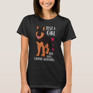 Girl Just a Girl, die deutschen Schäferhund Liebe T-Shirt