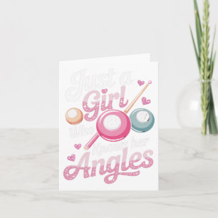 Girl kennt ihr Angles Billiard Player Sportspiel Karte