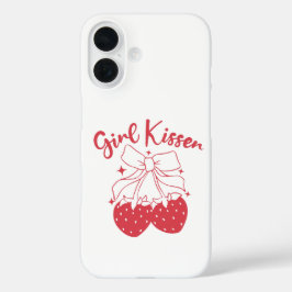 Girl Kisser-Niedlich Strawberry Coquette Lesbian P iPhone 16 Hülle