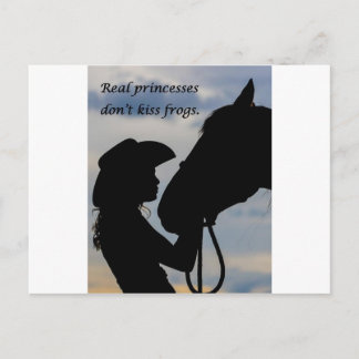 Girl Kissing Horse Postkarte