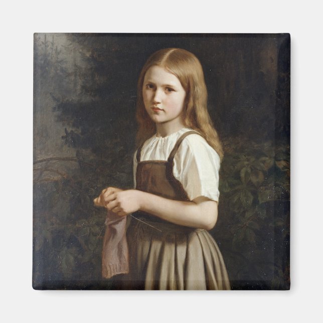 Girl Knitting, 1854 Magnet (Vorne)