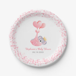 Girl Koala Bear Pink Babydusche Pappteller
