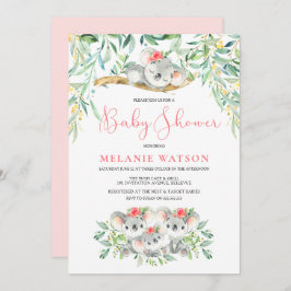 Girl Koala Bush Babies Baby Shower Einladungen