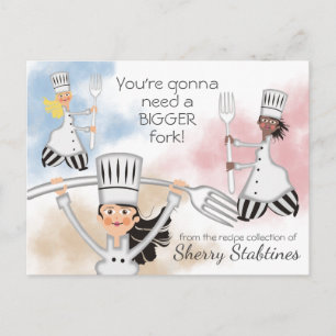 Girl Koch Gabel Kochbuch Kochbuch Kochkarte Postkarte