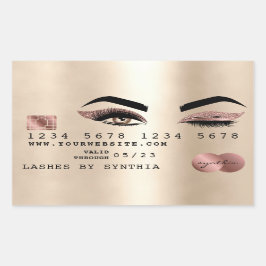 Girl Kreditkarte Make-up Wink Auge Gold Gold Rechteckiger Aufkleber