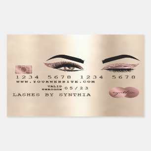 Girl Kreditkarte Make-up Wink Auge Gold Gold Rechteckiger Aufkleber