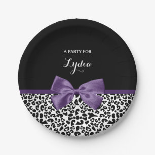 Girl Leopard drucken Hübsche Lila Multifunktionsl Pappteller