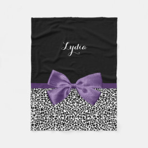 Girl Leopard drucken Hübsche Lila Multifunktionsle Fleecedecke