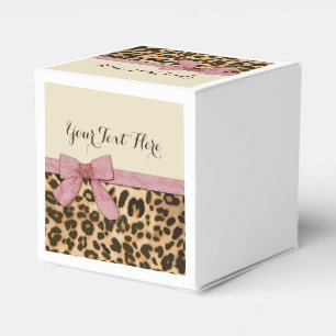 Girl Leopard Print Baby Pink Bow Geschenkschachtel