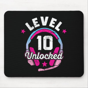 Girl Level 10 Entsperrtes Videospiel 10. Geburtsta Mousepad
