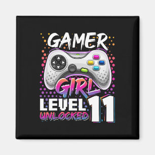 Girl Level 11 Entsperrtes Videospiel 11. Geburtsta Magnet