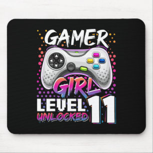 Girl Level 11 Entsperrtes Videospiel 11. Geburtsta Mousepad
