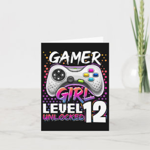 Girl Level 12 Unlock Video Game 12. Geburtstag Gi Karte