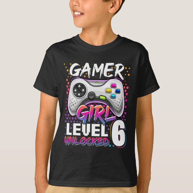Girl Level 6 unverschlossenes Videospiel 6. Geburt T-Shirt (Vorderseite)