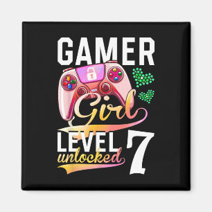 Girl Level 7 Unlocks Videospiel 7. Geburtstag Magnet